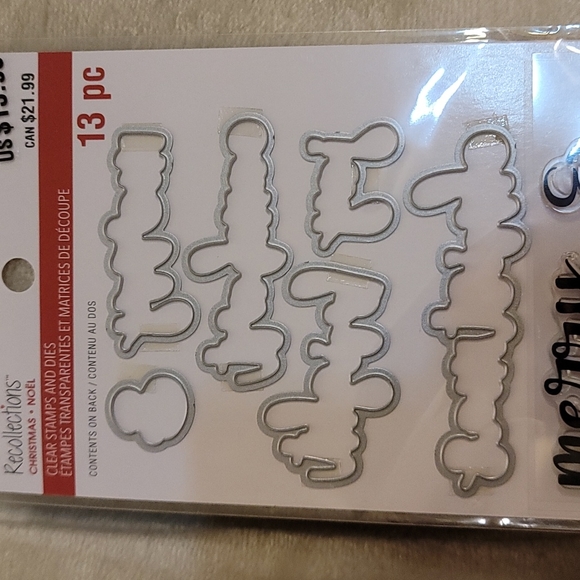 Recollections Christmas Noel Holiday Sentiments Clear Stamps & Dies Collection - Picture 5 of 7